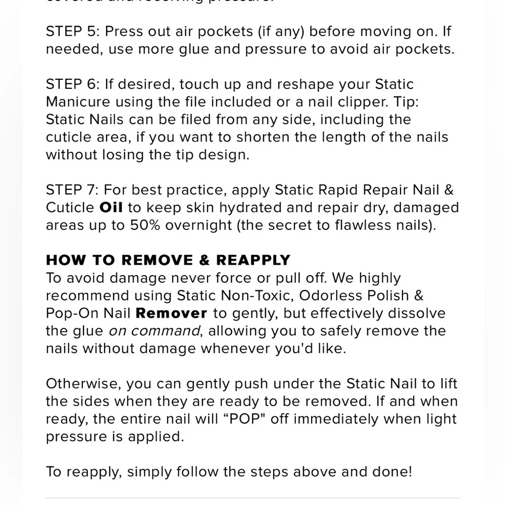 NEW Static Nails Press On Nails — Say it in French Square